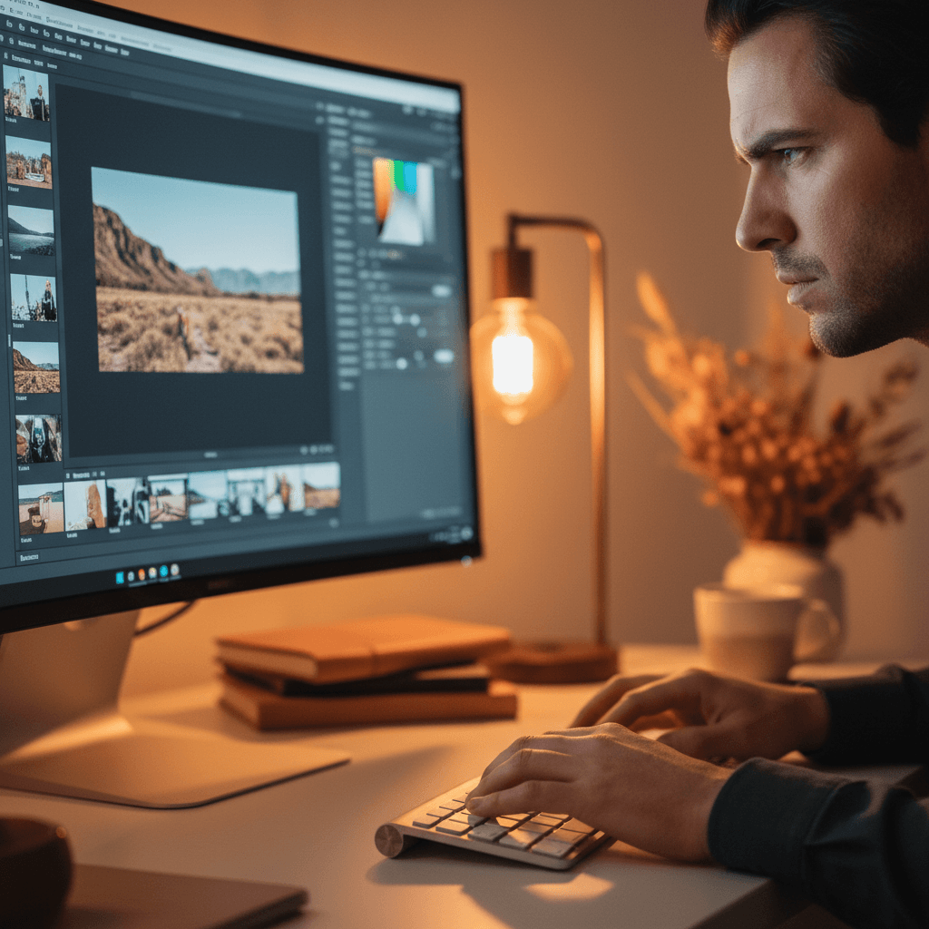 Black and white photograph creatively colorized and enhanced